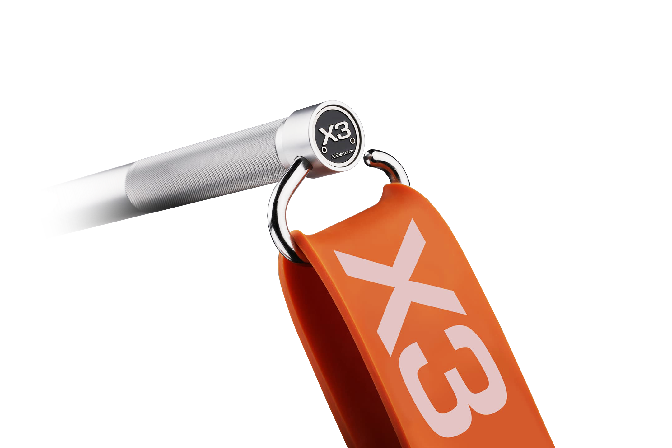 A resistance band bar with band attached