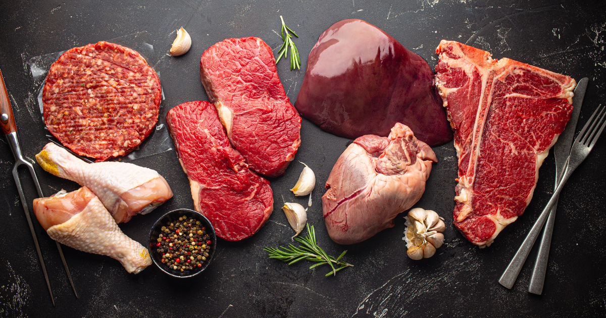 various kinds of meat for the carnivore diet