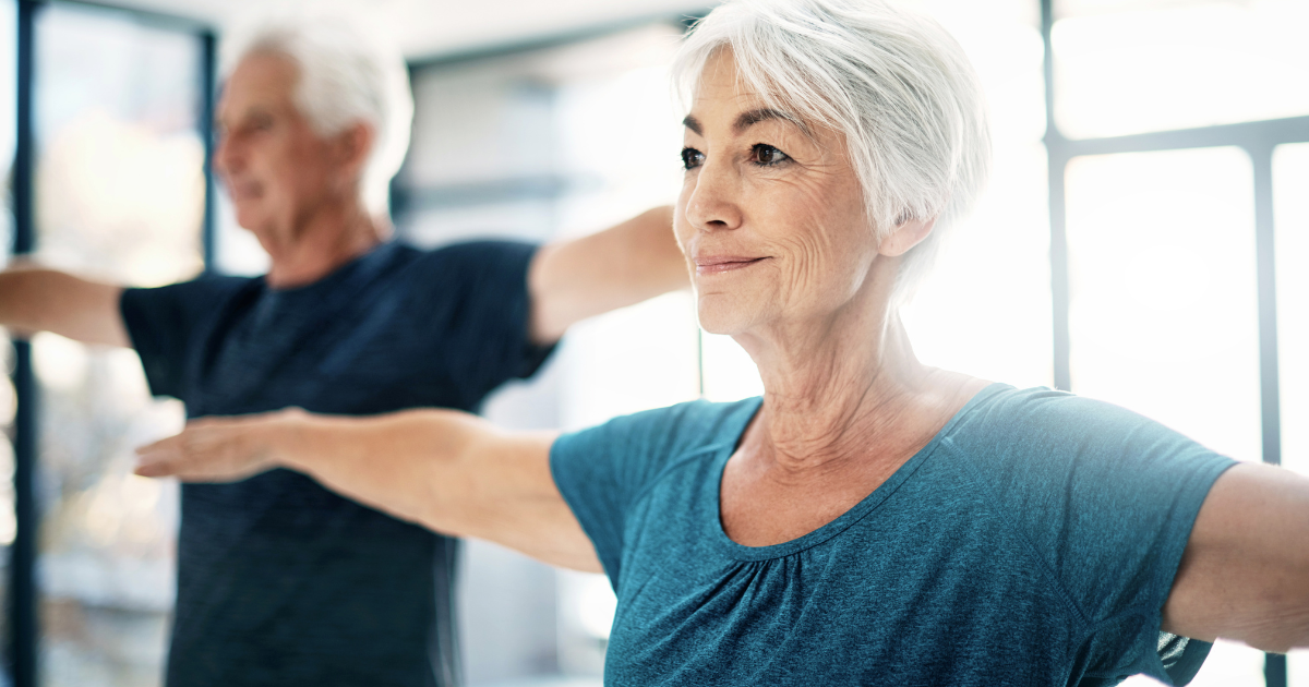 Elder people stretching