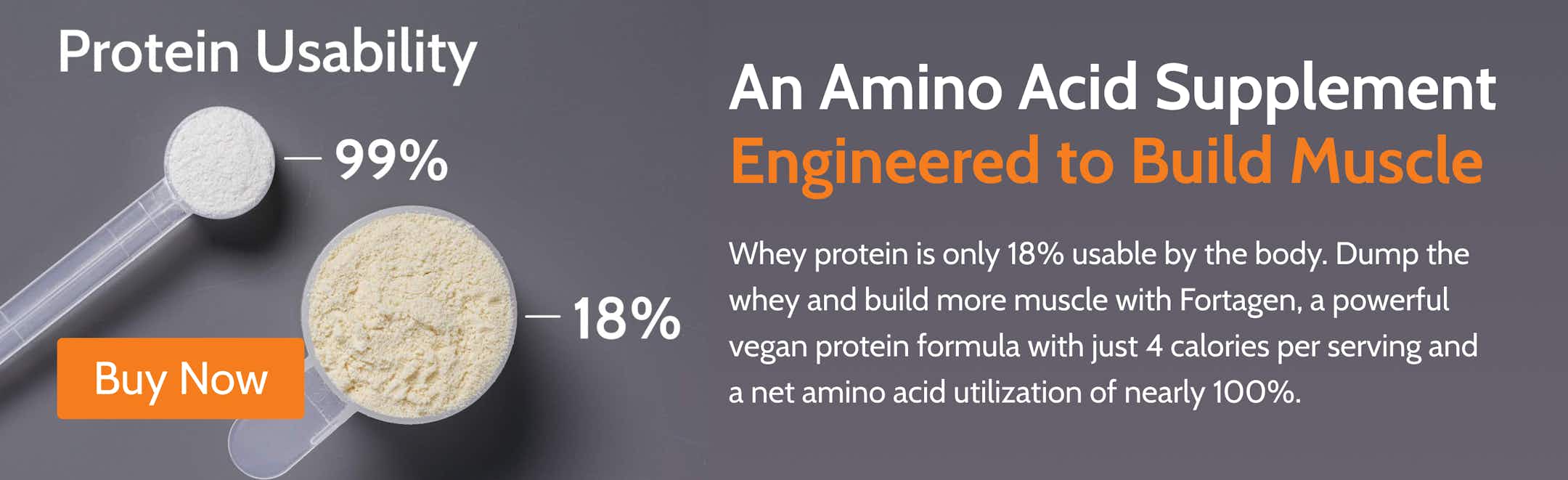 Protein usability of Fortagen with percentage banner