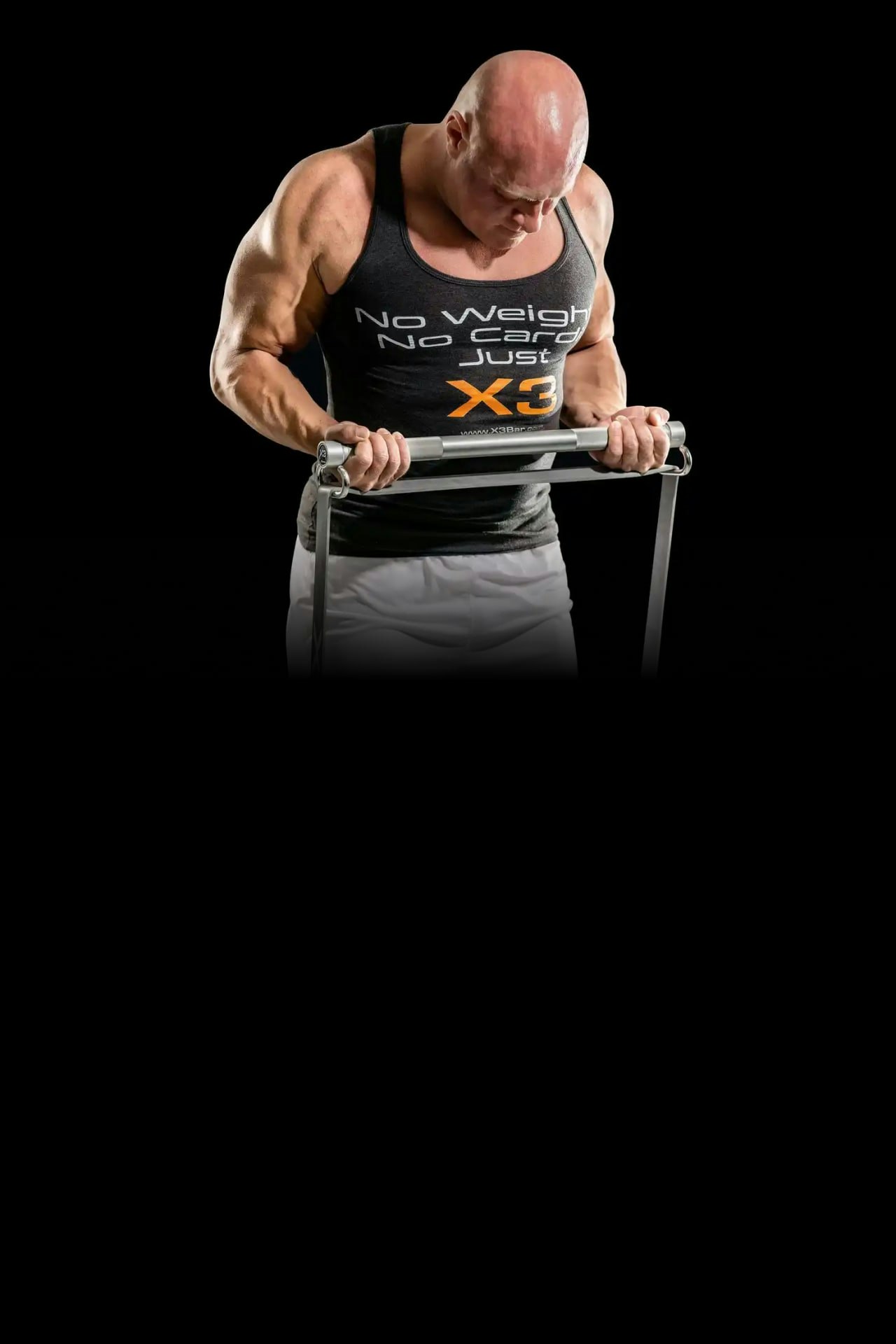 Doctor Jaquish doing bicep curls with X3 Bar