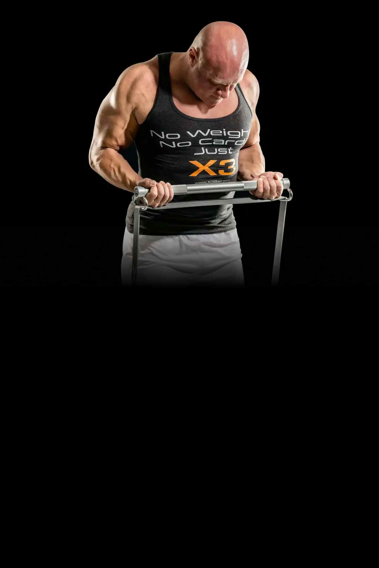 Doctor Jaquish doing bicep curls with X3 Bar