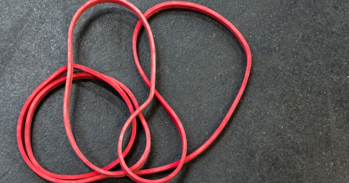 Low-resistance bands on the ground of a gym
