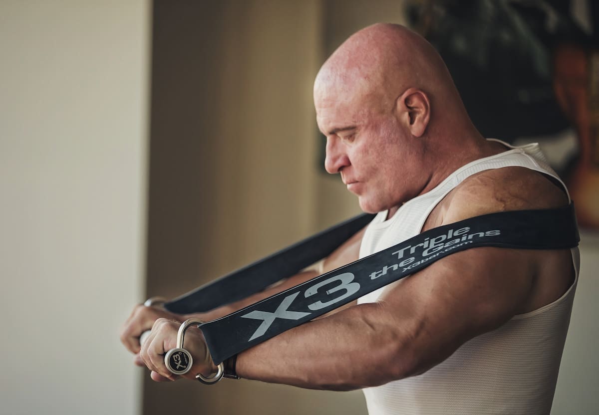 Chest press with X3 portable gym system