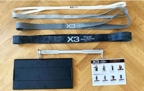X3 bar and bands on the floor