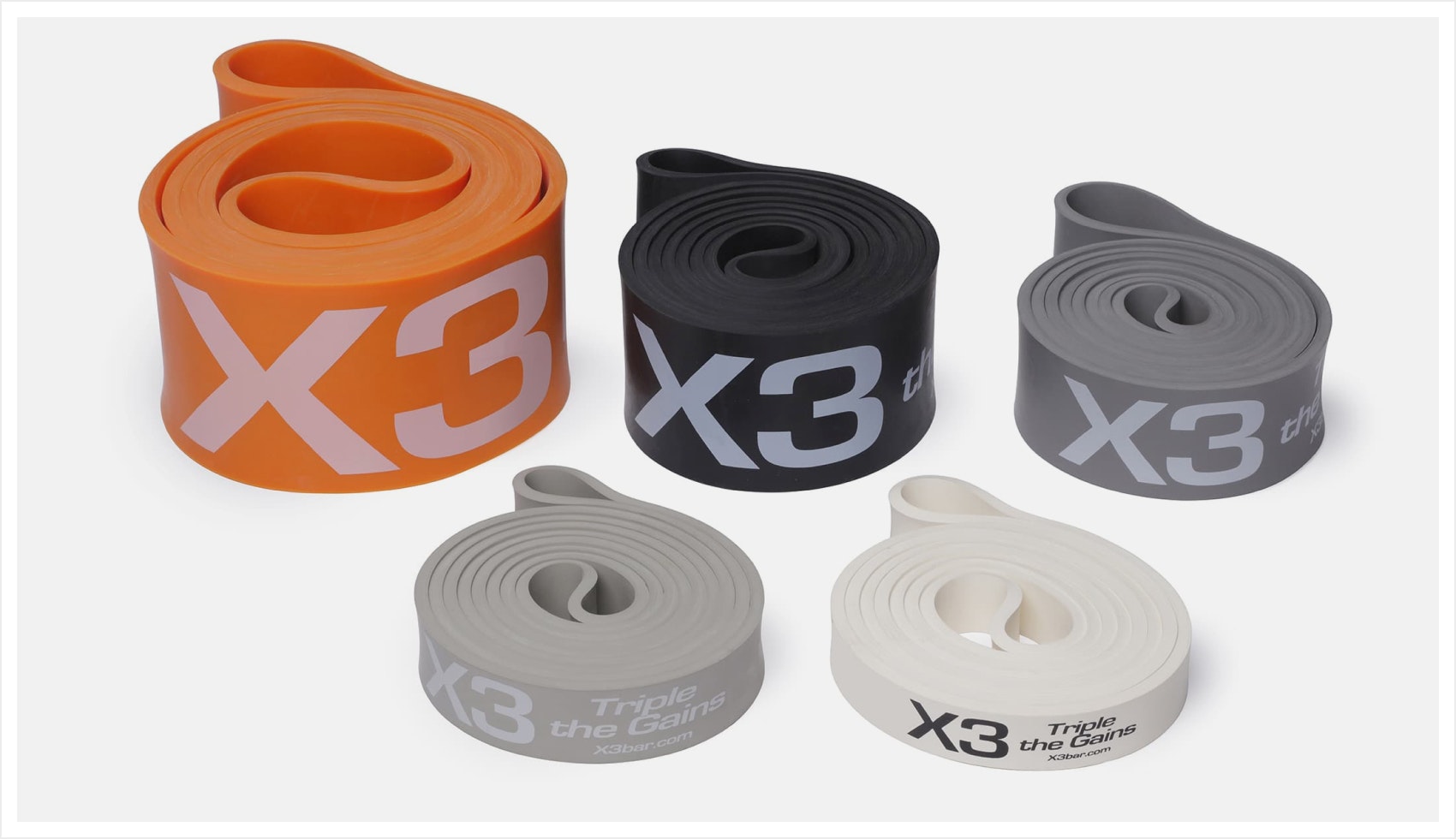 X3 bands with grey background