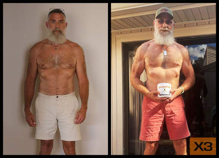 Sean Williams before and after using the X3 bar workout system