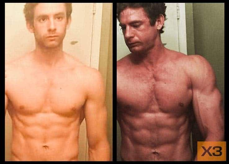 Todd Stratton before and after using the X3 bar workout system