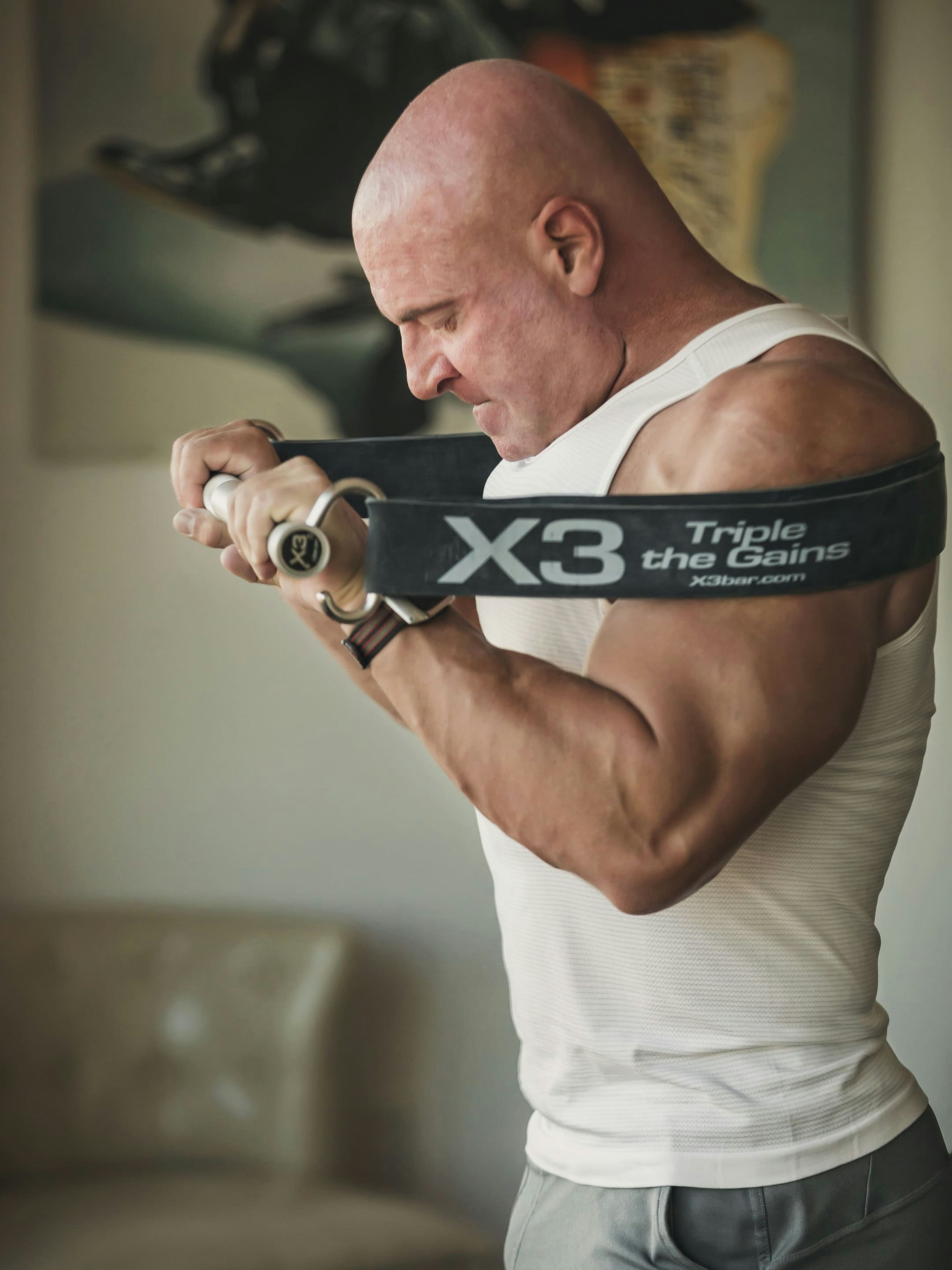 John Jaquish showing the tricep press