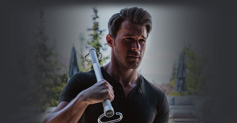 Man holding X3 bar.