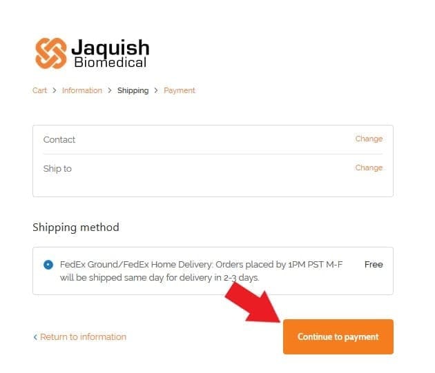 Choose shipping option