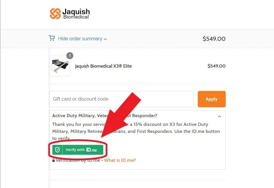 Click on the green ID.me button.