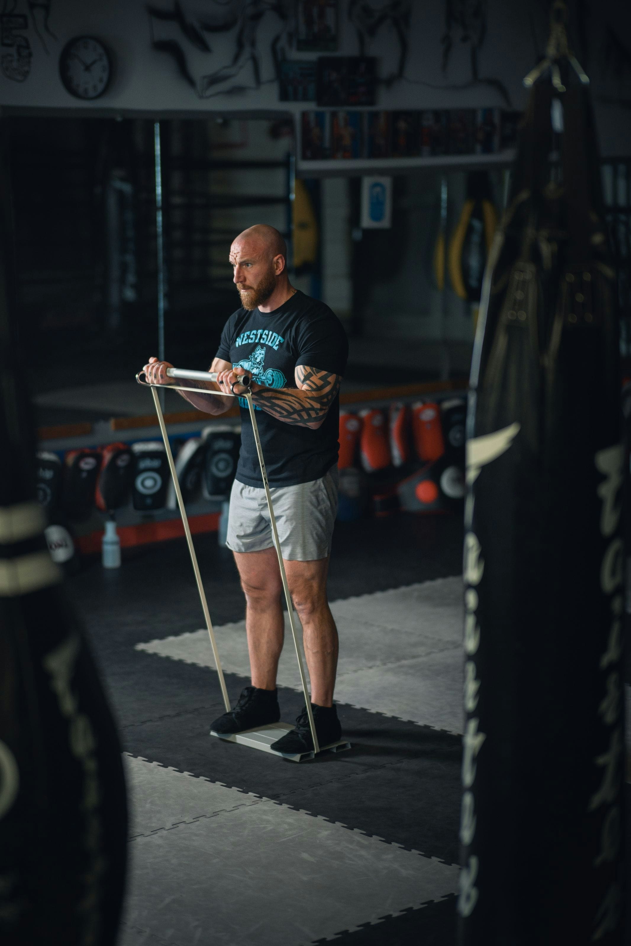 Craig performing an X3 bicep curl