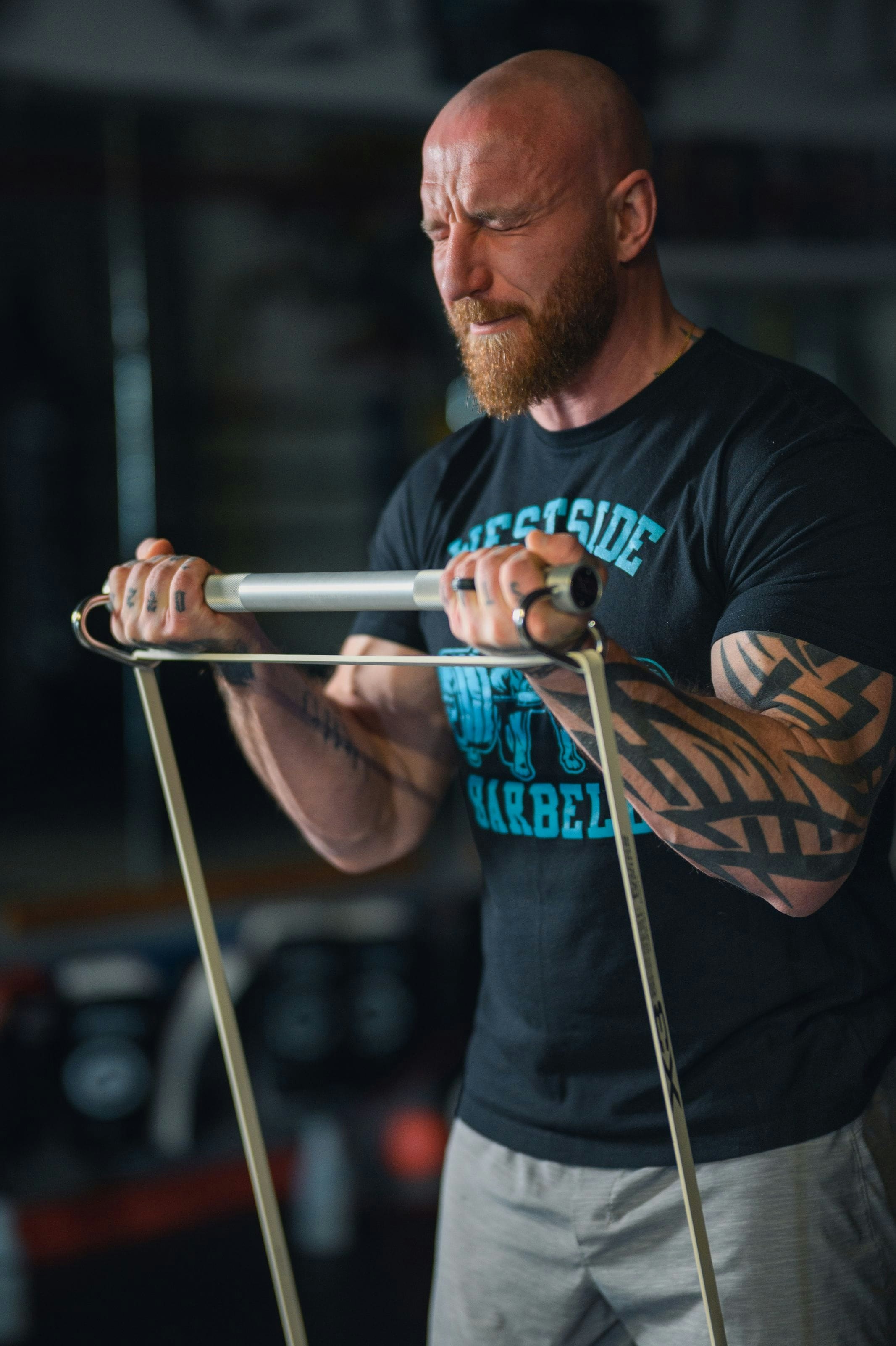 Craig performing an X3 bicep curl